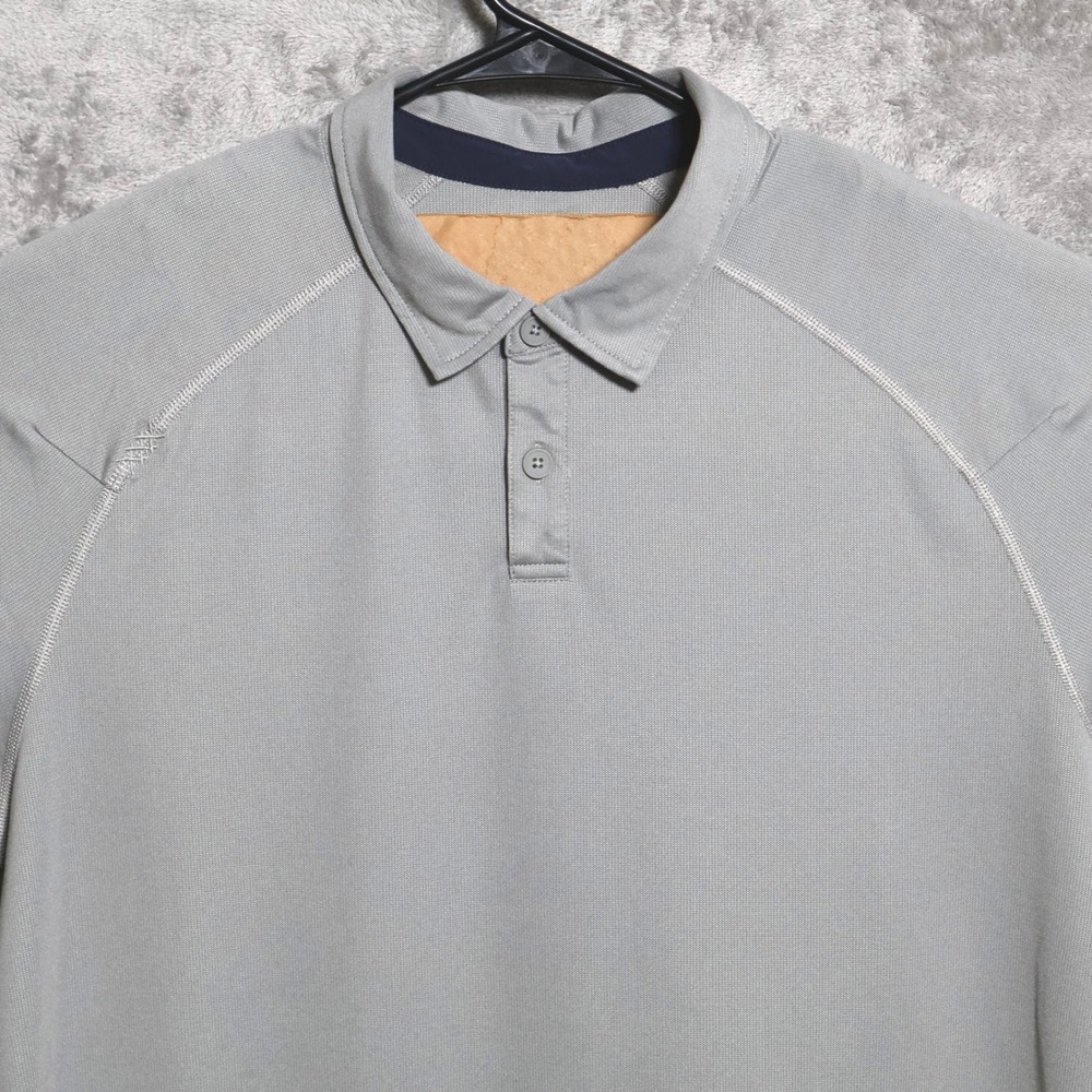Rhone Polo Shirt Men Large Gray Delta Pique Short Sleeve Performance Golf Preppy